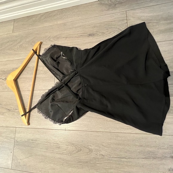 Black Lace Trim Jumpsuit - Picture 4 of 4